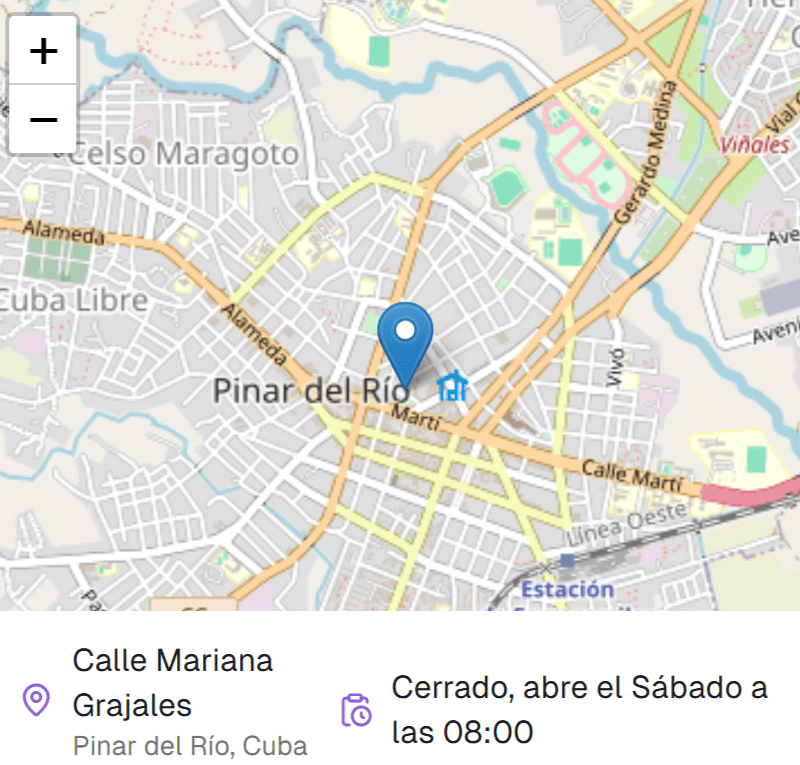 Horarios y ubicación de la tienda